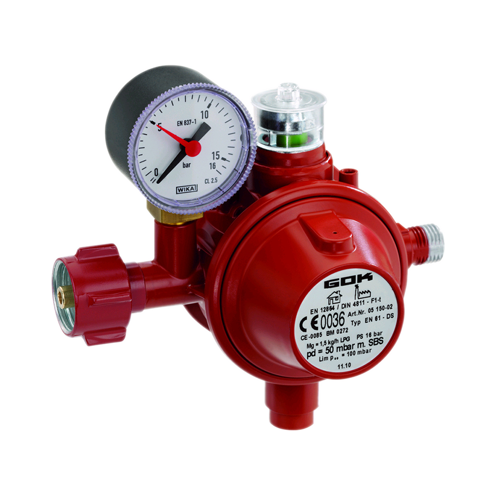 Kleinflaschenregler 50 mbar - 1,5 kg/h - G 1/4 LH-KN / TAE