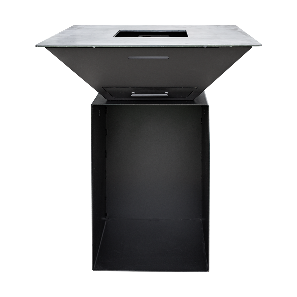 BigQube M - Wood - Schwarz - Grillfläche: 80 × 80 cm