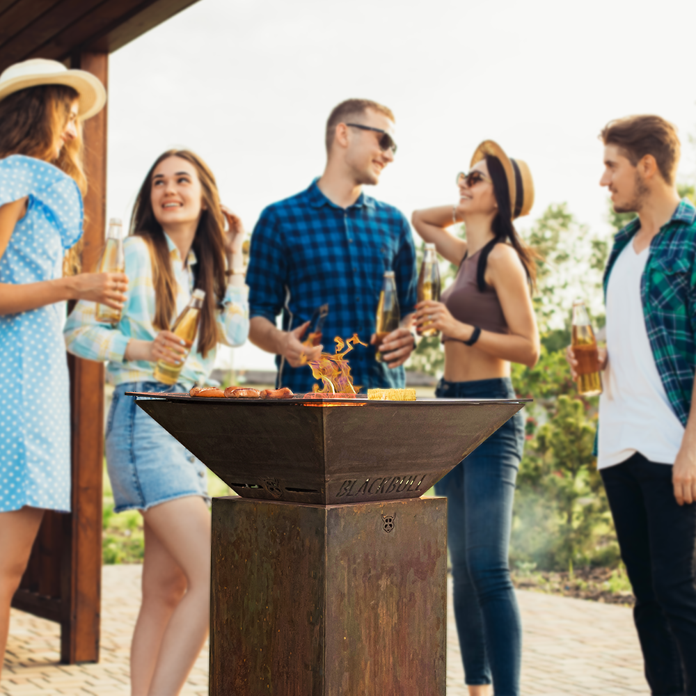 BigQube M - Gas - Corten - Grillfläche: 80 × 80 cm