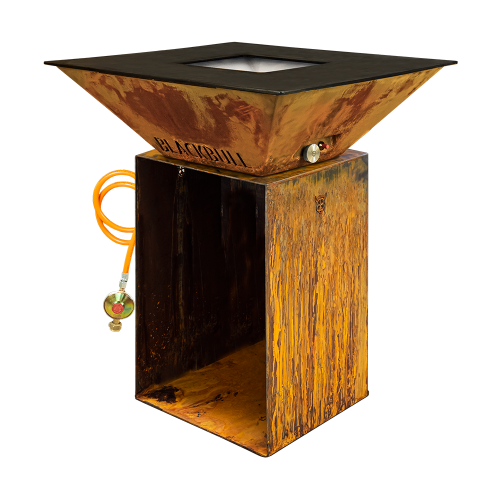 BigQube L - Gas - Corten - Grillfläche: 95 × 95 cm