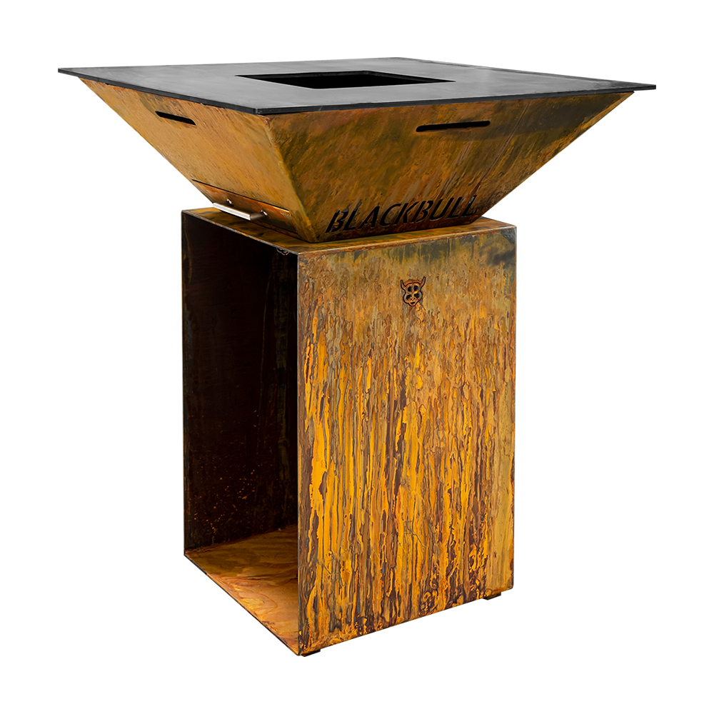 BigQube M - Wood - Corten - Grillfläche: 80 × 80 cm